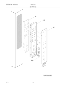 Controls Diagram and Parts List for EI23BC51IB5  Electrolux Refrigerator