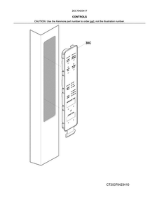 Controls Diagram and Parts List for 25370423417  Kenmore Refrigerator