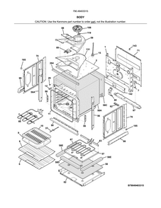 Body Diagram and Parts List for 79049403315  Kenmore Wall Oven