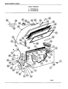 Chest Freezer Diagram and Parts List for 83359B  Frigidaire Freezer