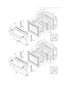 Doors Diagram and Parts List for EI30EW45KB1  Electrolux Wall Oven