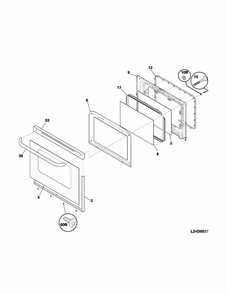 Door Diagram and Parts List for 79093003312  Kenmore Range