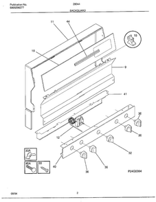 Backguard Diagram and Parts List for 28044  Frigidaire Range
