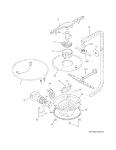 Motor & Pump Diagram and Parts List for LFBD2409LF2B  Frigidaire Dishwasher