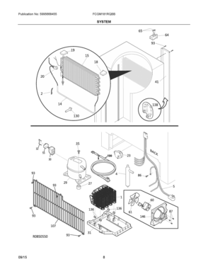 04 - SYSTEM Diagram and Parts List for FCGM181RQBB  Frigidaire Freezer