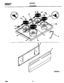 TOP / DRAWER Diagram and Parts List for MEF302PBWJ  Frigidaire Range