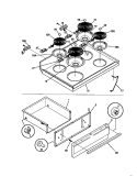 TOP, DRAWER Diagram and Parts List for 31-3982-23-02  Tappan Range