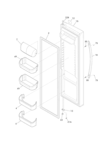Refrigerator Door Diagram and Parts List for FGHS2631PE2  Frigidaire Refrigerator
