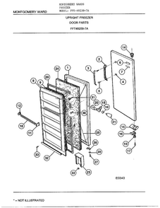 Upright Freezer/door Parts Diagram and Parts List for 49258-7A  Frigidaire Freezer