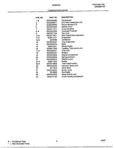 Compressor Parts Page 2 Diagram and Parts List for 5339000  Frigidaire Air Conditioner