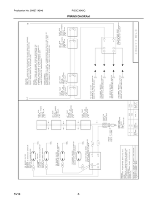 Wiring Diagram Diagram and Parts List for FGGC3645QSE  Frigidaire Cooktop