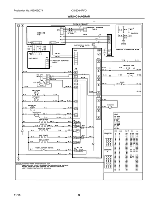 Wiring Diagram Diagram and Parts List for CGIS3065PFG  Frigidaire Range