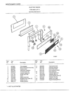 Backguard Parts Diagram and Parts List for 4839A  Frigidaire Range