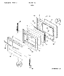 Door Diagram and Parts List for LFGF3054TDE  Frigidaire Range