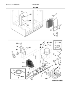 System Diagram and Parts List for LFSS2612TD0  Frigidaire Refrigerator