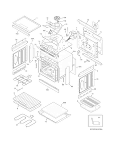 Body Diagram and Parts List for FFED3015PBD  Frigidaire Range