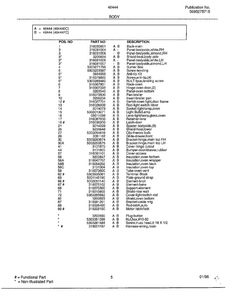 Body Page 2 Diagram and Parts List for 484440C  Frigidaire Range