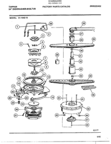 24" Built-in Dishwasher Page 7 Diagram and Parts List for 61-1042-10  Tappan Dishwasher