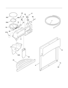 Ice & Water Dispenser Diagram and Parts List for WWSS2601KW7  Westinghouse Refrigerator