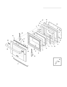 Door Diagram and Parts List for EW30DS75KS2  Electrolux Range