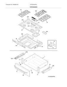 Top/drawer Diagram and Parts List for FFGS3025PSJ  Frigidaire Range