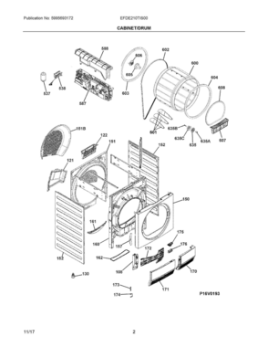 Part Location Diagram of A01517002 Frigidaire TERMINAL BLOCK