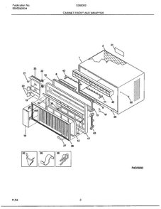 Cabinet Front And Wrapper Diagram and Parts List for 5368000C  Frigidaire Air Conditioner