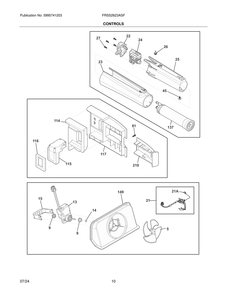 Controls Diagram and Parts List for FRSS2623ASF  Frigidaire Refrigerator