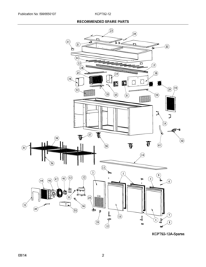 02 - RECOMMENDED SPARE PARTS Diagram and Parts List for KCPT9212  Frigidaire Miscellaneous