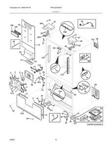 Cabinet Diagram and Parts List for PRFG2383AF9  Frigidaire Refrigerator