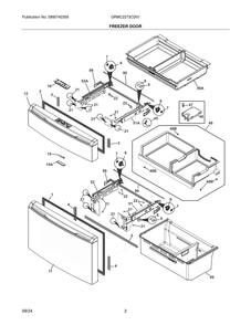 Freezer Door Diagram and Parts List for GRMC2273CD01  Frigidaire Refrigerator