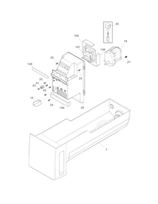 Ice Container Diagram and Parts List for EW28BS85KS7  Electrolux Refrigerator