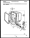 TUB AND FRAME PARTS Diagram and Parts List for MDB202RBW0  Frigidaire Dishwasher