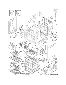 Body Diagram and Parts List for FPEF3081MFD  Frigidaire Range