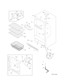 Cabinet Diagram and Parts List for 25322040510  Kenmore Freezer