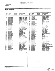 Frigidaire Range Page 6 Diagram and Parts List for 4271  Frigidaire Range