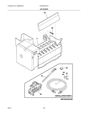 10 - ICE MAKER Diagram and Parts List for FGSS2335TF0  Frigidaire Refrigerator