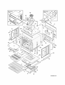 Lower Oven Diagram and Parts List for 79049612312  Kenmore Microwave