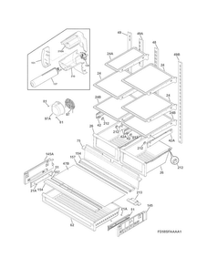 Shelves Diagram and Parts List for FGHB2844LEC  Frigidaire Refrigerator