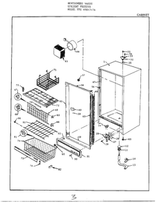Cabinet Diagram and Parts List for 49847A  Frigidaire Freezer