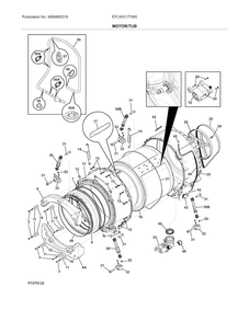 Motor/tub Diagram and Parts List for EFLW317TIW0  Electrolux Washer
