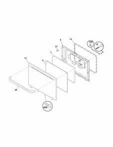 Door Diagram and Parts List for 79093022310  Kenmore Range