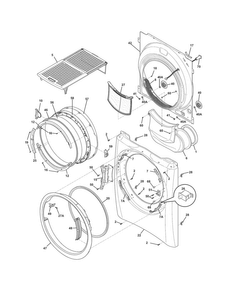 Front Panel/lint Filter Diagram and Parts List for EIMED6CLSS0  Electrolux Dryer