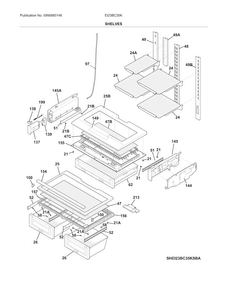 Shelves Diagram and Parts List for EI23BC35KSDA  Electrolux Refrigerator