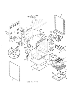 Body Diagram and Parts List for FEF365CGSD  Frigidaire Range
