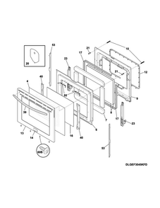 Door Diagram and Parts List for CGEF3059RFA  Frigidaire Range