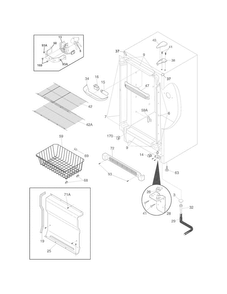 Cabinet Diagram and Parts List for FFU21F5HWY  Frigidaire Freezer