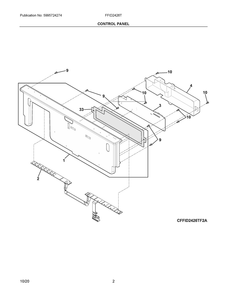 Control Panel Diagram and Parts List for FFID2426TD5A  Frigidaire Dishwasher