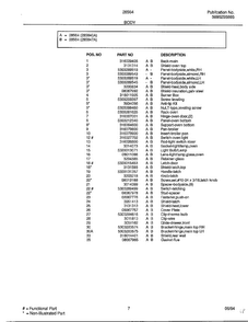 Body Page 2 Diagram and Parts List for 285647A  Frigidaire Range