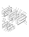 DOOR Diagram and Parts List for FEF350BADD  Frigidaire Range